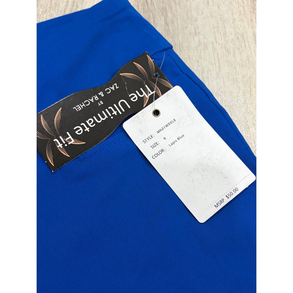 NWT Zac & Rachel The Ultimate Fit Lapis Blue Stretch Cropped Pants Size 6 - Picture 4 of 5
